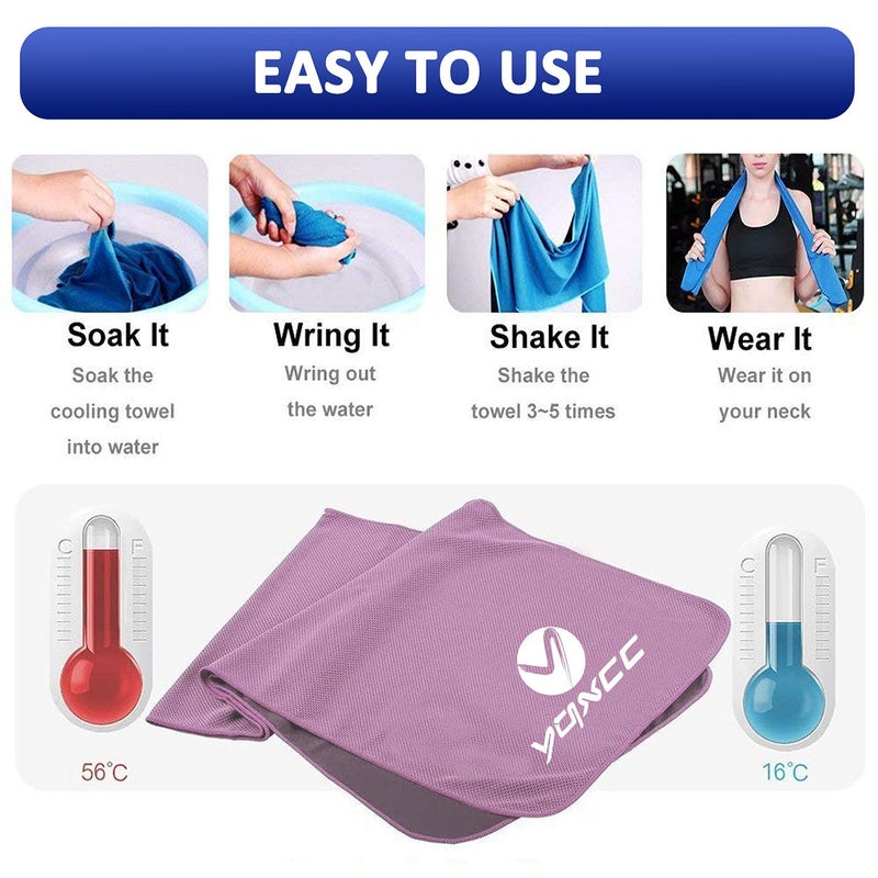 YQXCC Cooling Towel | 2 Pack 47"x12" | Ice Cool for Neck | Soft Breathable Microfiber Chilly | for Yoga, Golf, Gym, Camping, Running, Workout & More Activities - Image 4